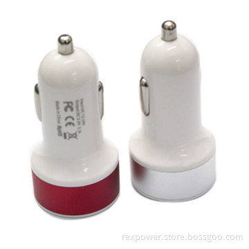 New Design Dual USB In-car Charger,1.0A Phone and 2.1A Travel Output